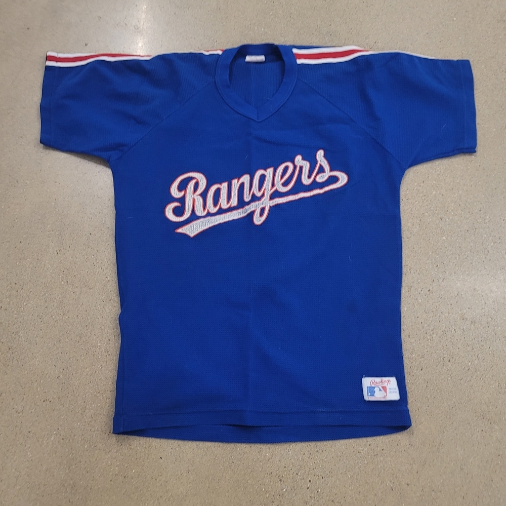 Vintage Rawlings Texas Rangers MLB waffle knit athletic shirt